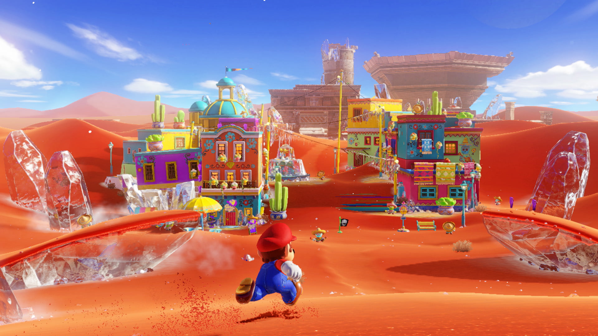 screenshot of Mario Odyssey's sand kingdom.