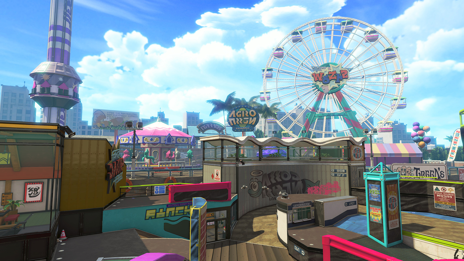 A large theme park map in the game