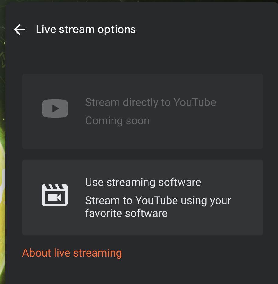 Live Streaming Button